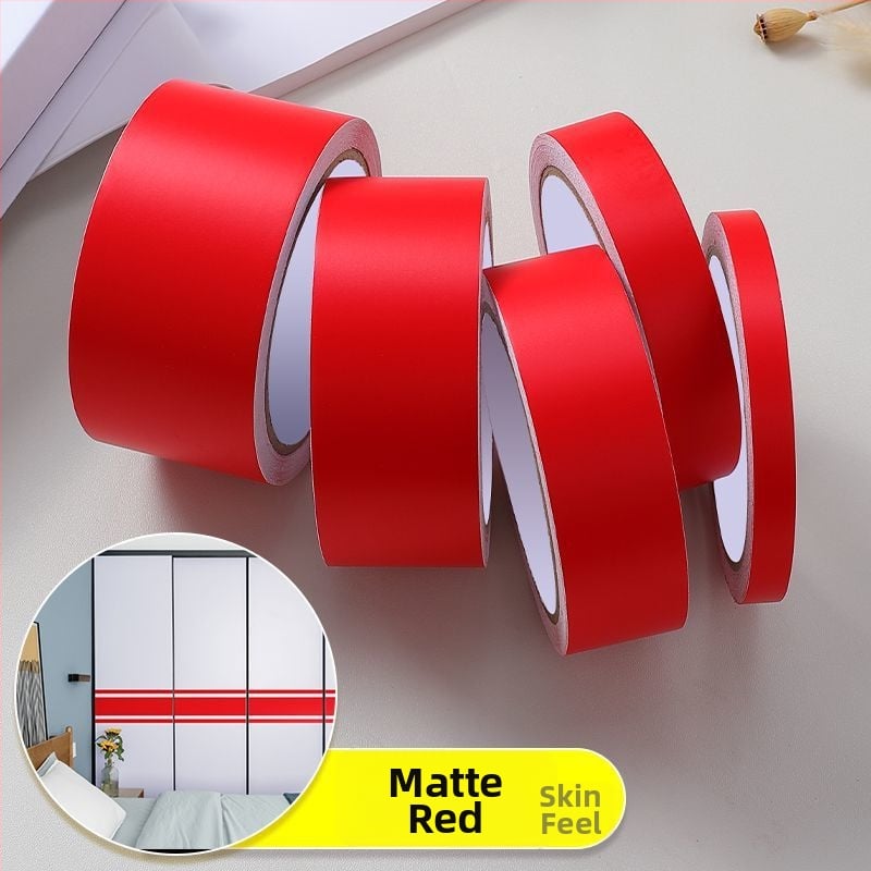 PVC декоративен стенен стикер лента – солиден модел, 1 бр., модерен минималистичен плосък дизайн