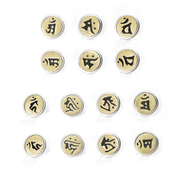 Spacer Buddha Zodiac din argint S925 – finisaj cu ulei pentru brățară DIY