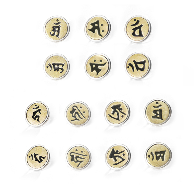 Spacer Buddha Zodiac din argint S925 – finisaj cu ulei pentru brățară DIY