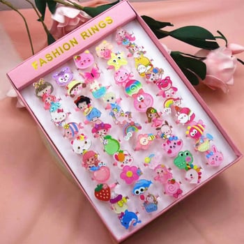 Gyermekeknek szánt műanyag/gyanta karikák, rajzfilm-stílus, kézzel készített, egyedi csomagolás