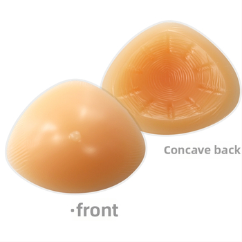 Постоперативна силиконова бюст-протеза с предпазен калъф, триъгълна и кръгла форма, конкавно дъно; удебелен силикон увеличава обема.