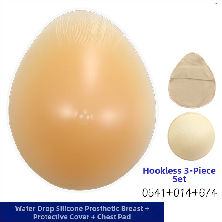 Постоперативна силиконова бюст-протеза с предпазен калъф, триъгълна и кръгла форма, конкавно дъно; удебелен силикон увеличава обема.