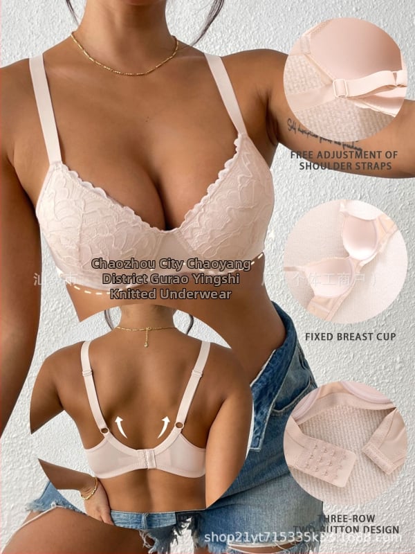 Csipkés melltartó állítható pántokkal, vékony formázott kosarakkal, fő anyag: nejlon, bélés: spandex, hátoldali 4 sor záróval