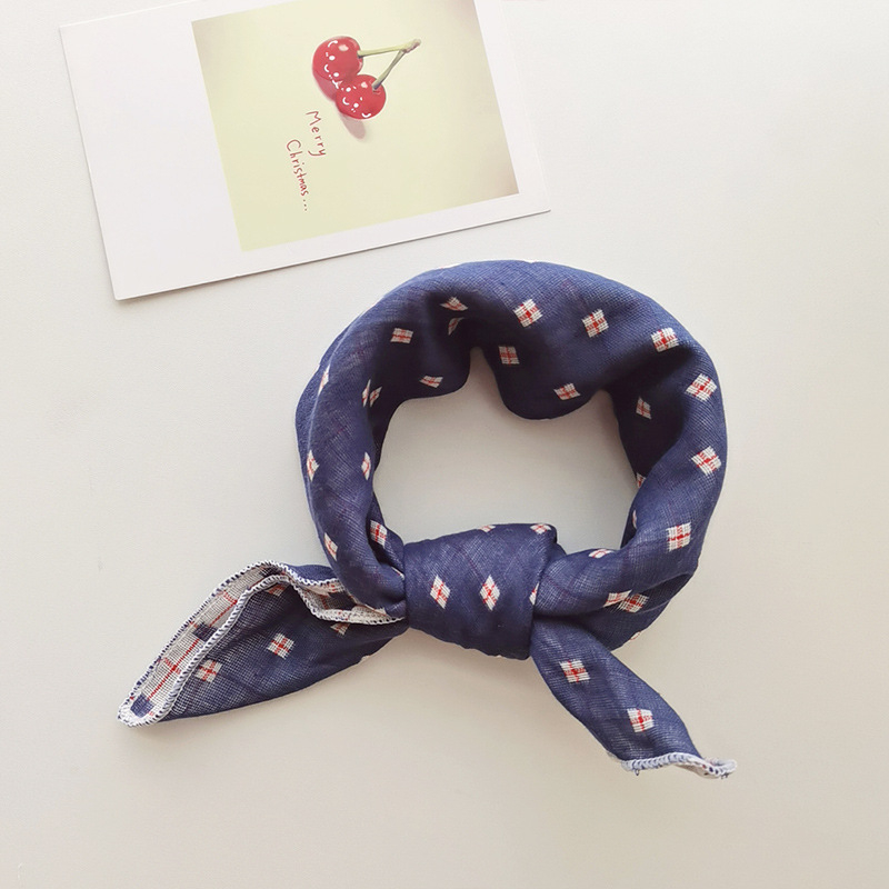 Șal pentru copii din bumbac, pătrat - model în carouri, țesătură Jacquard, decorativ