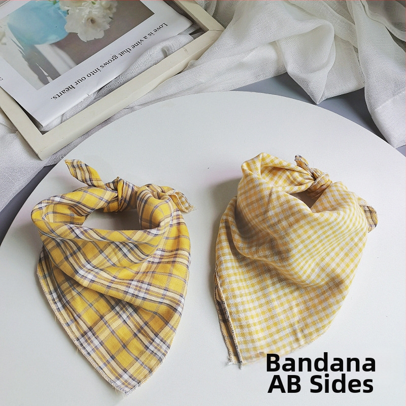 Detský bavlnený štvorcový šál - kockovaný vzor, jacquard pletenina, dekoratívny