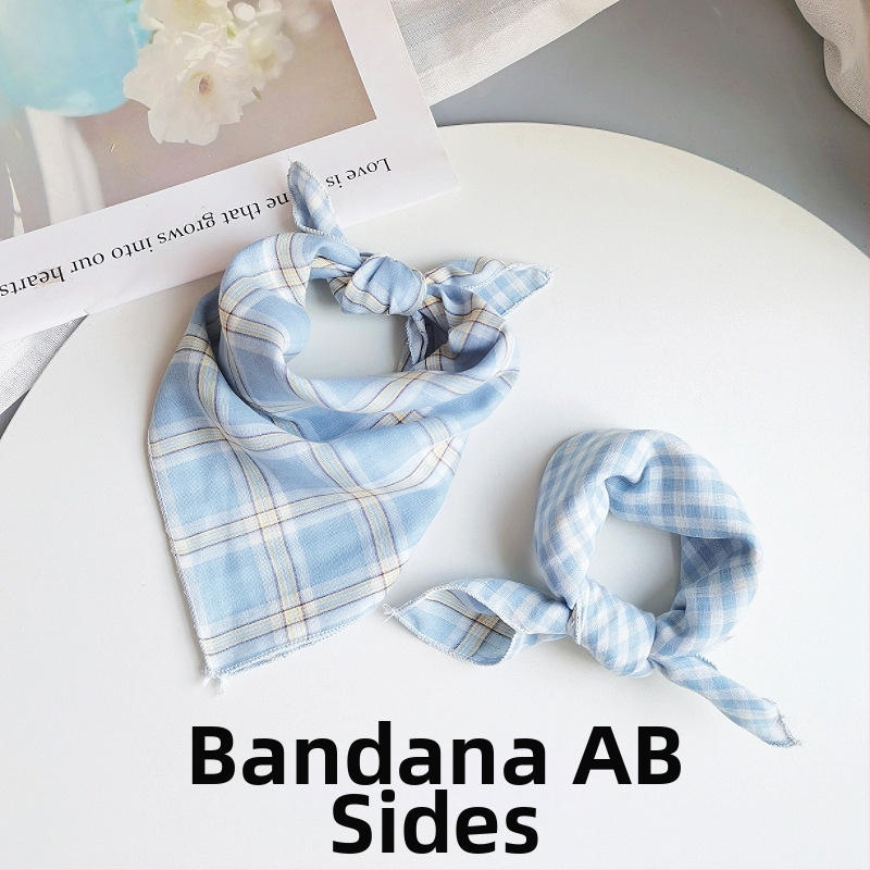 Detský bavlnený štvorcový šál - kockovaný vzor, jacquard pletenina, dekoratívny