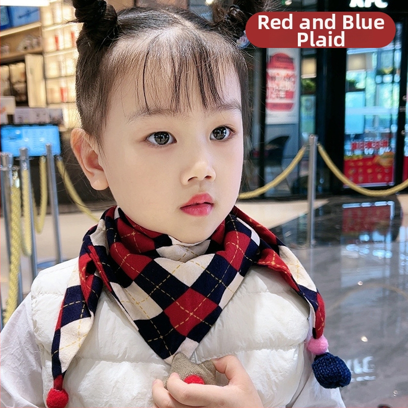 Trīsstūrveida bērnu šalle no kokvilnas, dekoratīva, džakarda adījums, japāņu un korejiešu saldā stilā, ziemai, pavasarim un rudenim