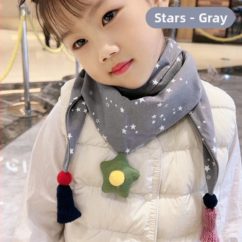 Trīsstūrveida bērnu šalle no kokvilnas, dekoratīva, džakarda adījums, japāņu un korejiešu saldā stilā, ziemai, pavasarim un rudenim