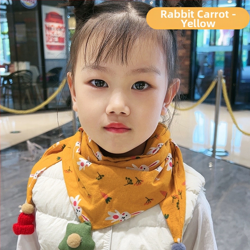 Trīsstūrveida bērnu šalle no kokvilnas, dekoratīva, džakarda adījums, japāņu un korejiešu saldā stilā, ziemai, pavasarim un rudenim