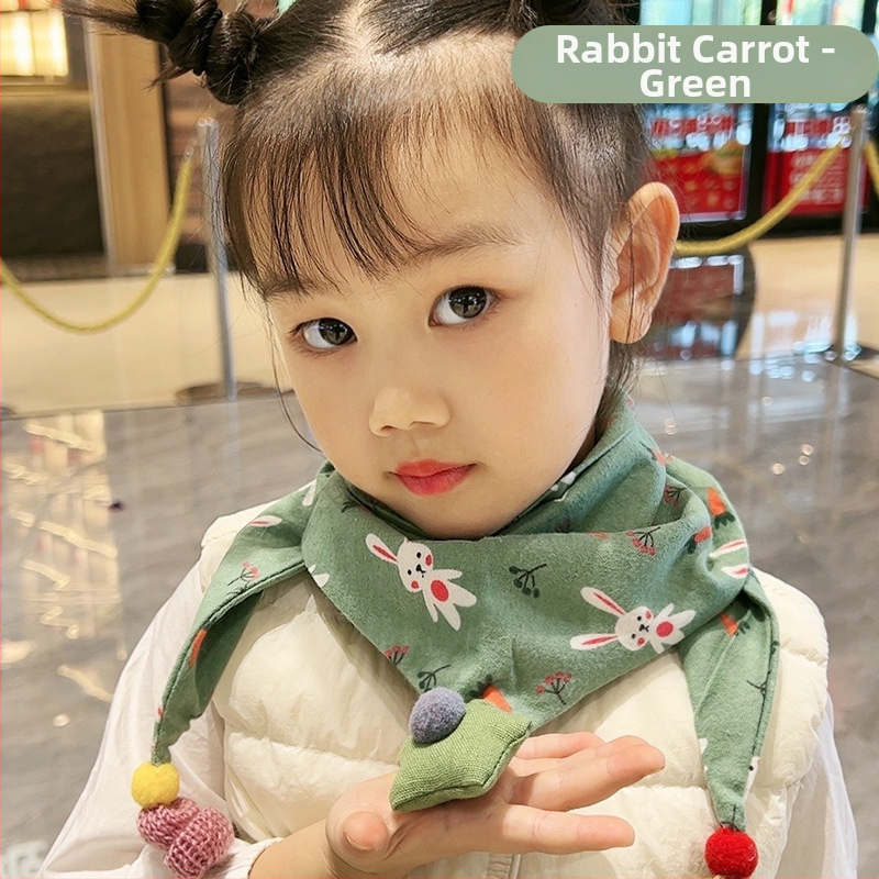 Trīsstūrveida bērnu šalle no kokvilnas, dekoratīva, džakarda adījums, japāņu un korejiešu saldā stilā, ziemai, pavasarim un rudenim