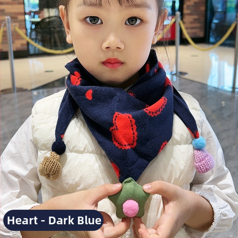 Trīsstūrveida bērnu šalle no kokvilnas, dekoratīva, džakarda adījums, japāņu un korejiešu saldā stilā, ziemai, pavasarim un rudenim