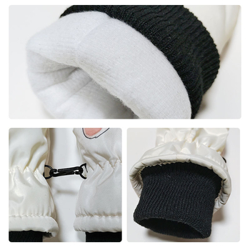 Bērnu slēpošanas cimdi ar karikatūras rakstu — ziemas siltums, poliesters, vecums 6-10 gadi