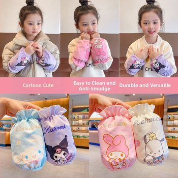 Bērnu ūdensizturīgas piedurknes ar Kuromi dizainu, Hunxi zīmols, anti-traipu funkcija, oriģinālais dizains, pavasara sezona, 2021. gada vasara