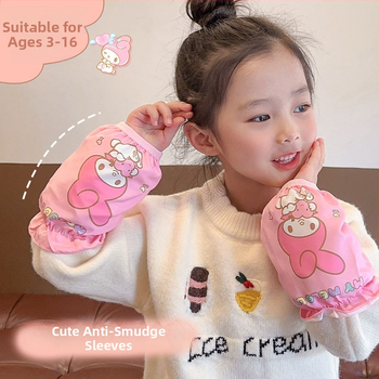 Bērnu ūdensizturīgas piedurknes ar Kuromi dizainu, Hunxi zīmols, anti-traipu funkcija, oriģinālais dizains, pavasara sezona, 2021. gada vasara