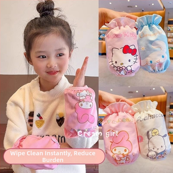 Bērnu ūdensizturīgas piedurknes ar Kuromi dizainu, Hunxi zīmols, anti-traipu funkcija, oriģinālais dizains, pavasara sezona, 2021. gada vasara