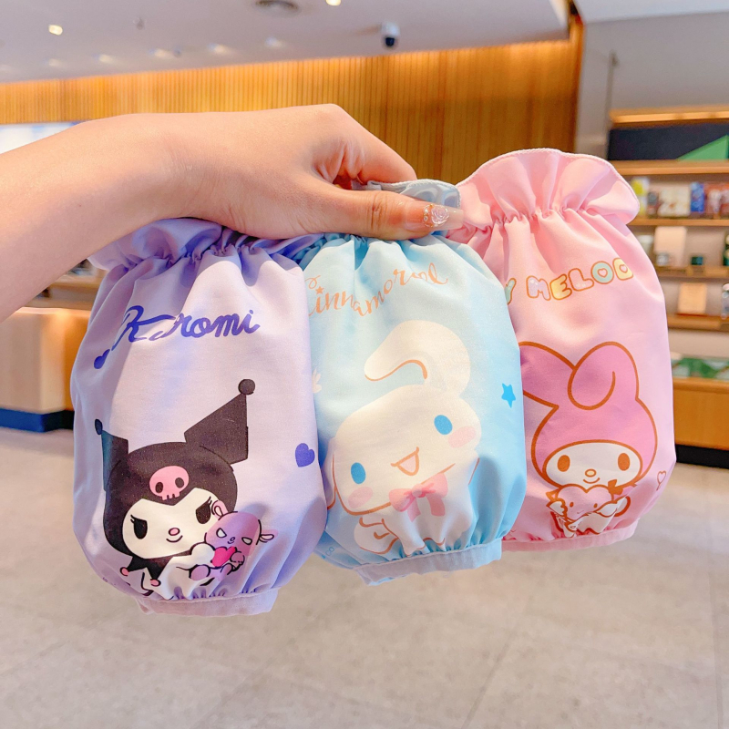 Bērnu ūdensizturīgas piedurknes ar Kuromi dizainu, Hunxi zīmols, anti-traipu funkcija, oriģinālais dizains, pavasara sezona, 2021. gada vasara