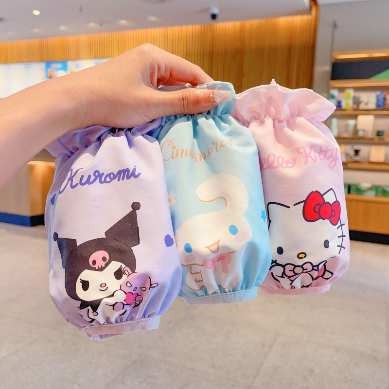 Bērnu ūdensizturīgas piedurknes ar Kuromi dizainu, Hunxi zīmols, anti-traipu funkcija, oriģinālais dizains, pavasara sezona, 2021. gada vasara