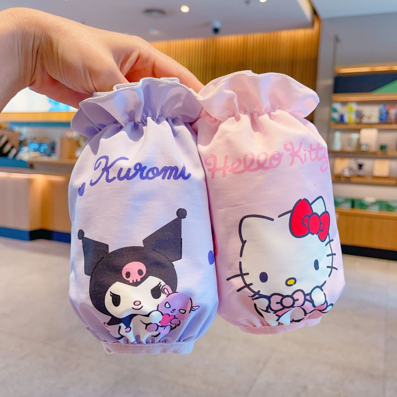 Bērnu ūdensizturīgas piedurknes ar Kuromi dizainu, Hunxi zīmols, anti-traipu funkcija, oriģinālais dizains, pavasara sezona, 2021. gada vasara