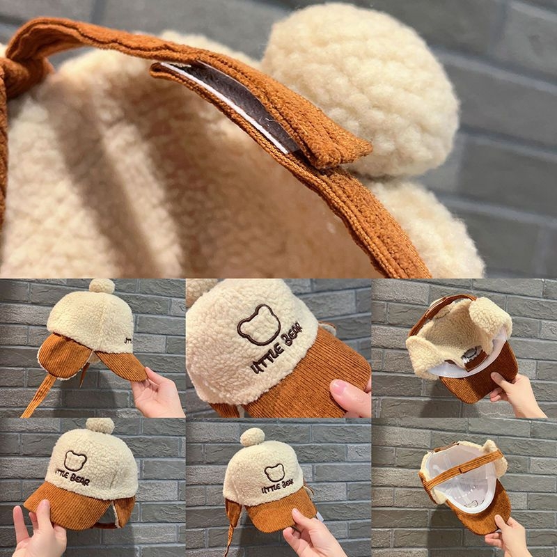 Bērnu ziemas cepure ar ausu aizsardzību, universāla, ar platām malām, silta un vēja izturīga