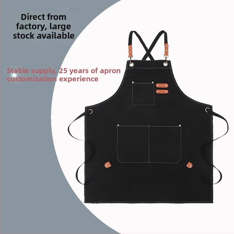 Bez piedurknēm priekšauts no poliestera-kokvilnas auduma, ūdensnecaurlaidīgs, mūsdienīgs minimālisks stils, vienkrāsains dizains, logotipa personalizācija