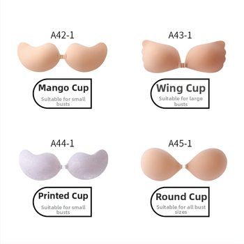 Mangó alakú melltapasz, nem szövött anyagból, vékony, csipkés részletekkel, lélegző és láthatatlan a zökkenőmentes viselésért