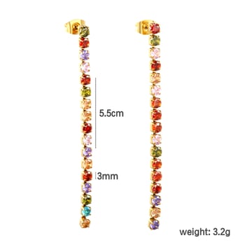 Aisen Zircon auskarai iš nerūdijančio plieno, kasdienis mados stilius