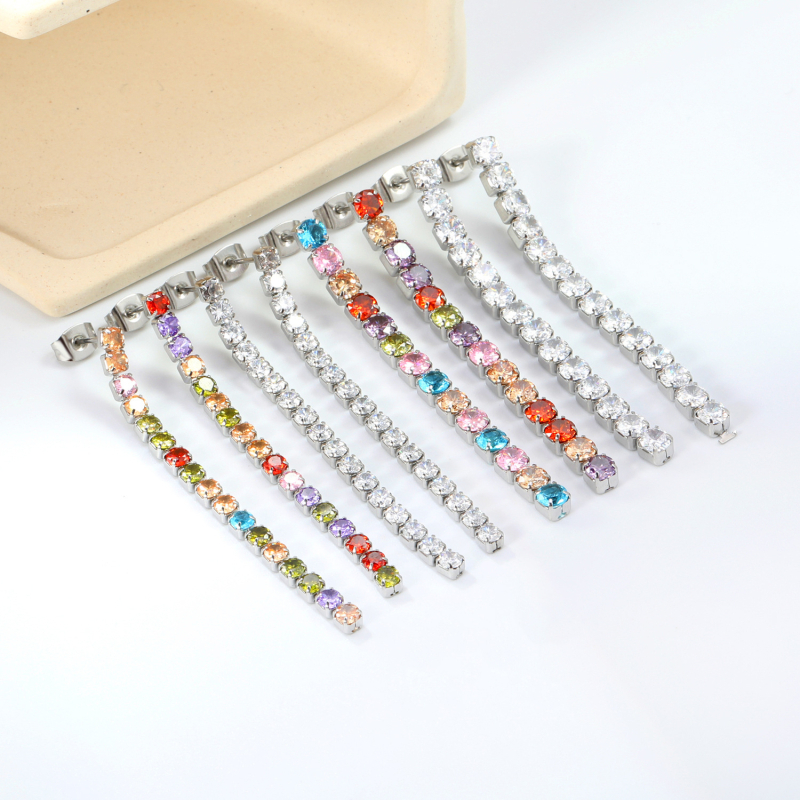 Aisen Zircon auskarai iš nerūdijančio plieno, kasdienis mados stilius