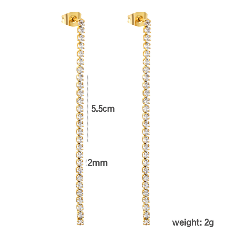 Aisen Zircon auskarai iš nerūdijančio plieno, kasdienis mados stilius