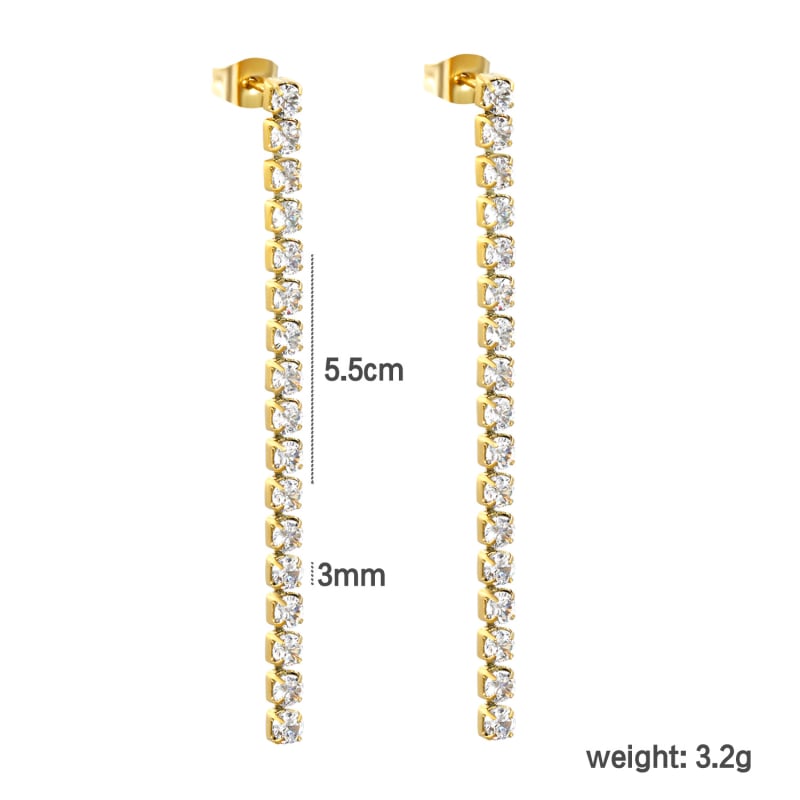 Aisen Zircon auskarai iš nerūdijančio plieno, kasdienis mados stilius