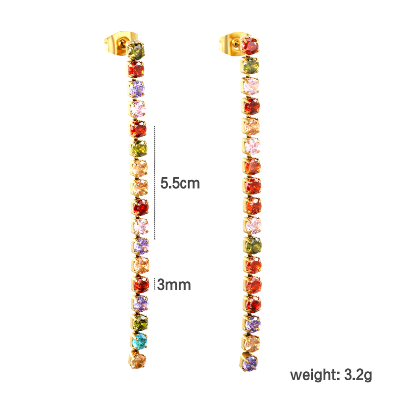 Aisen Zircon auskarai iš nerūdijančio plieno, kasdienis mados stilius