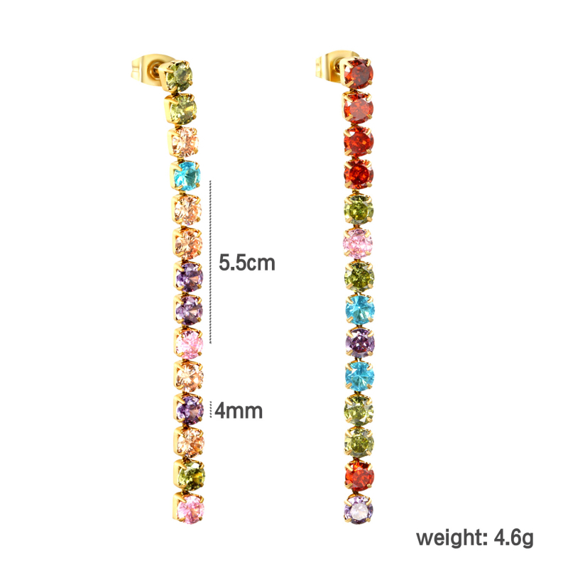 Aisen Zircon auskarai iš nerūdijančio plieno, kasdienis mados stilius