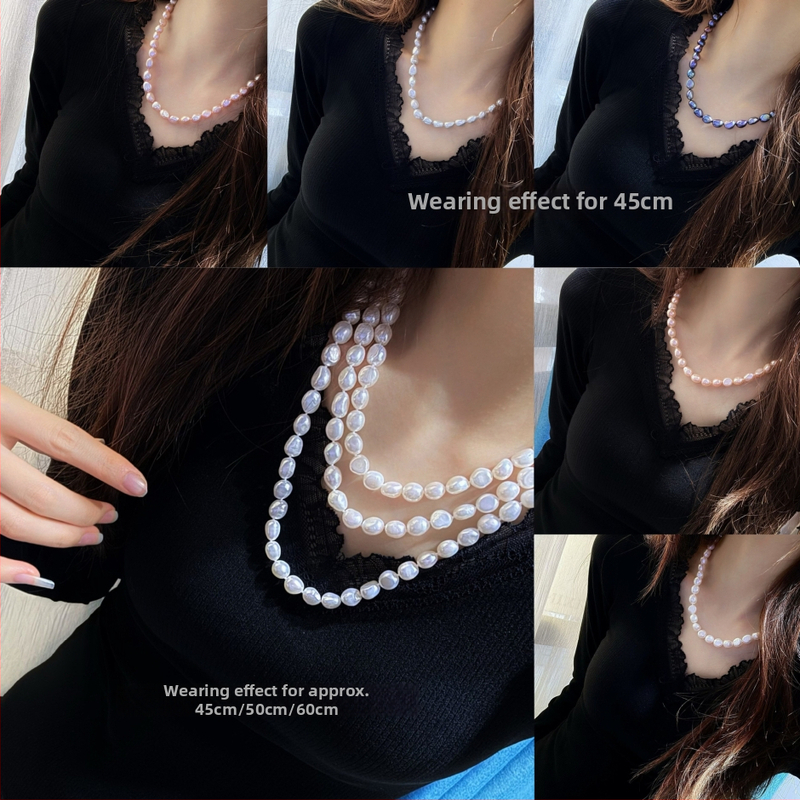 Náhrdelník z barokových sladkovodných perál, zapínanie zo striebra 925, dizajn inšpirovaný prírodou