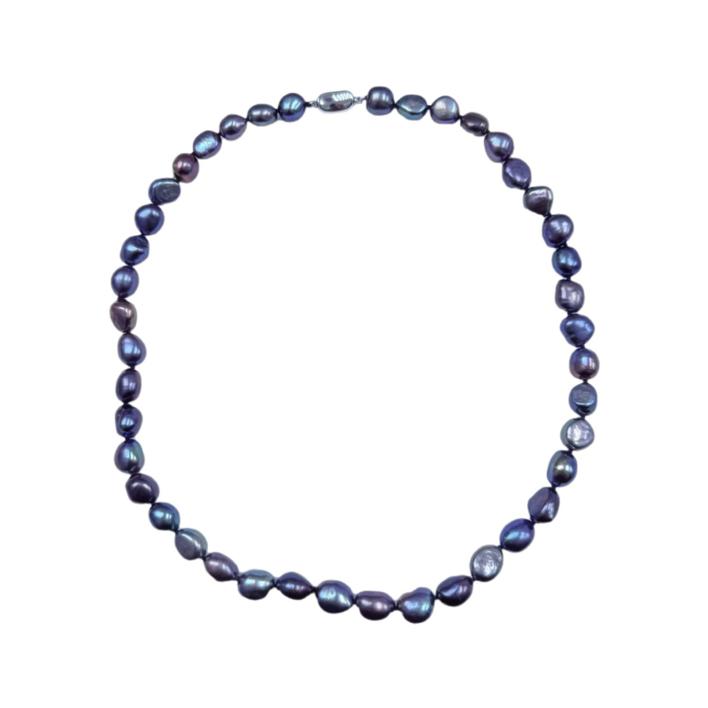 Barokiniai gėlavandeniai perlų vėrinys su 925 sidabro užsegimu, gamtos įkvėptas dizainas