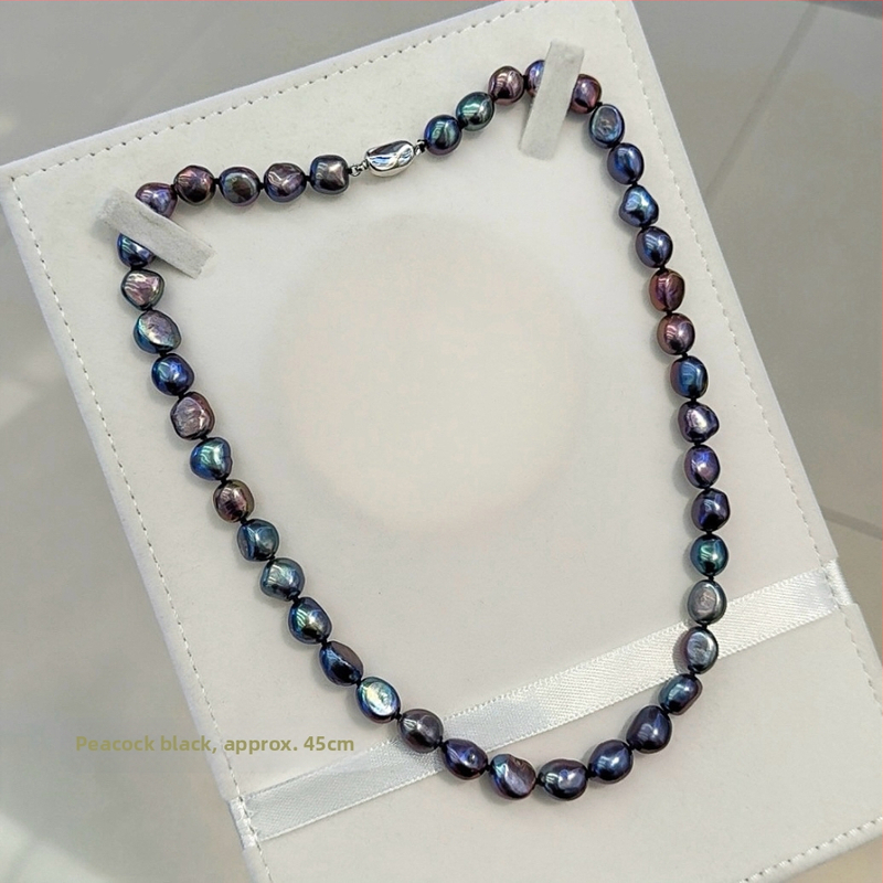 Barokiniai gėlavandeniai perlų vėrinys su 925 sidabro užsegimu, gamtos įkvėptas dizainas