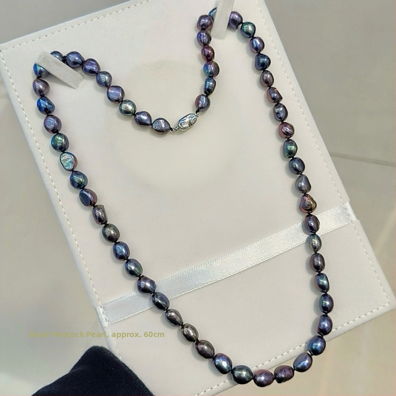 Barokiniai gėlavandeniai perlų vėrinys su 925 sidabro užsegimu, gamtos įkvėptas dizainas