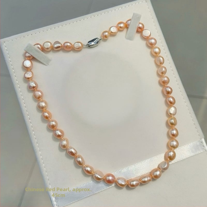 Barokiniai gėlavandeniai perlų vėrinys su 925 sidabro užsegimu, gamtos įkvėptas dizainas