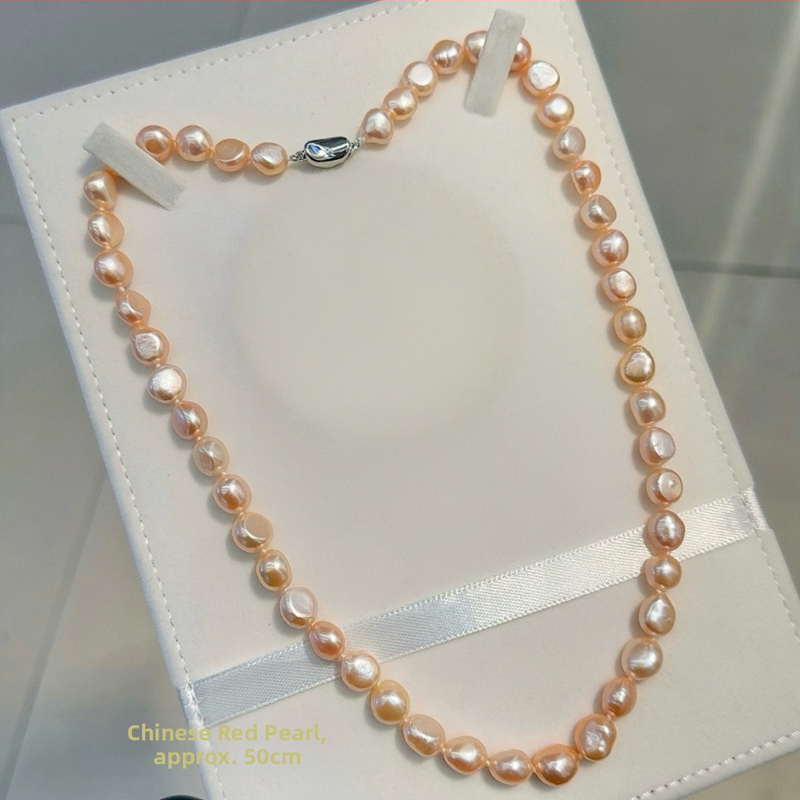 Barokiniai gėlavandeniai perlų vėrinys su 925 sidabro užsegimu, gamtos įkvėptas dizainas