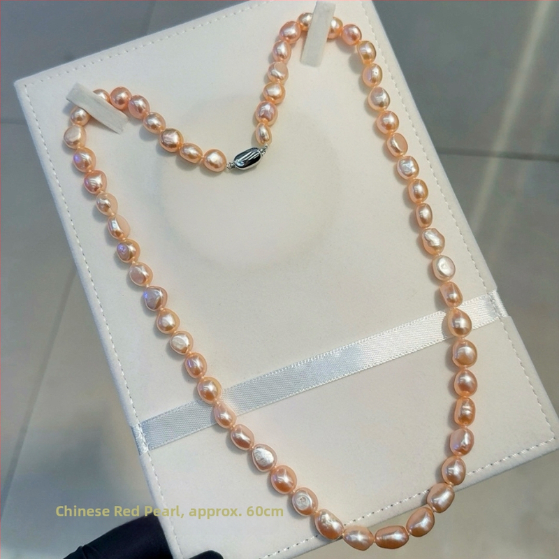 Barokiniai gėlavandeniai perlų vėrinys su 925 sidabro užsegimu, gamtos įkvėptas dizainas