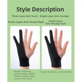 Zīmēšanas cimdi ar pusi pirksta — pret traipu, pret nolietojumu, pret svīšanu, pret netīrumiem; saglabā siltumu; piemēroti pavasarim