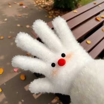 Sievietēm ziemas pirkstu cimdi no auduma ar izšuvumiem, saglabā siltumu