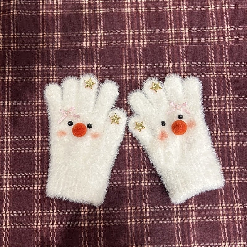 Sievietēm ziemas pirkstu cimdi no auduma ar izšuvumiem, saglabā siltumu