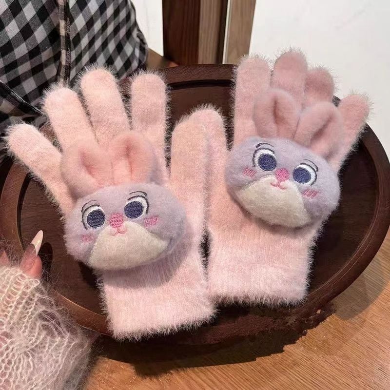 Sievietēm ziemas pirkstu cimdi no auduma ar izšuvumiem, saglabā siltumu