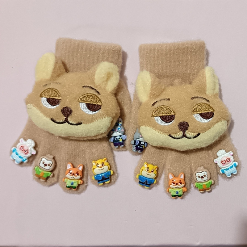 Sievietēm ziemas pirkstu cimdi no auduma ar izšuvumiem, saglabā siltumu