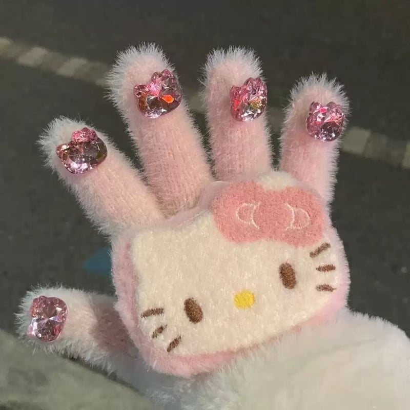 Sievietēm ziemas pirkstu cimdi no auduma ar izšuvumiem, saglabā siltumu