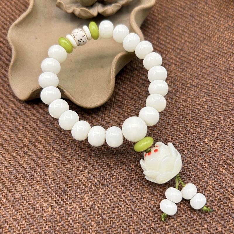 Bodhi korijen narukvica, 108 perli, Geometrijski dizajn, Unisex, Polirani završetak