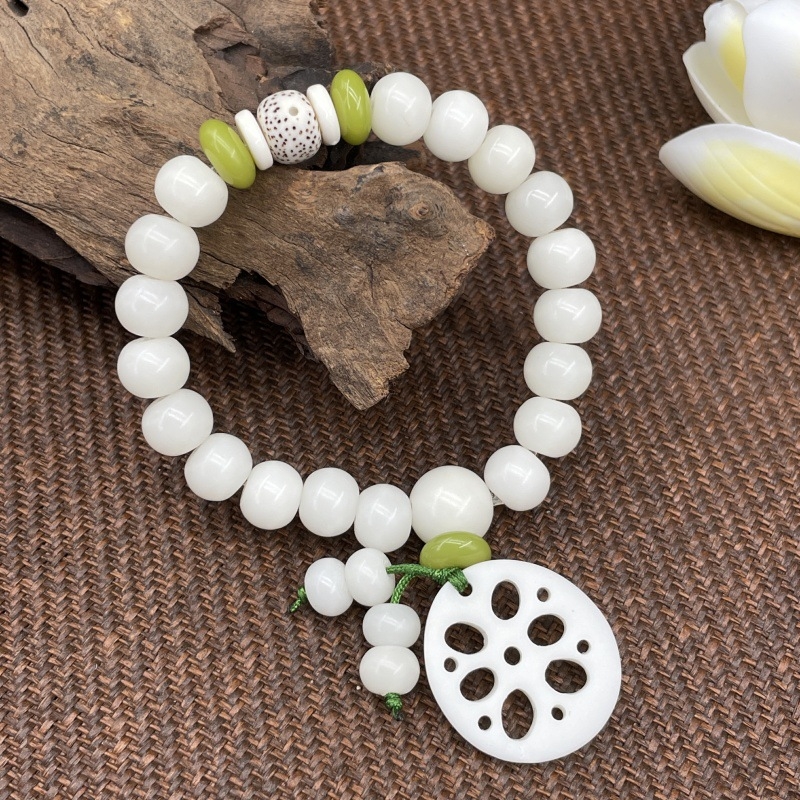 Bodhi korijen narukvica, 108 perli, Geometrijski dizajn, Unisex, Polirani završetak