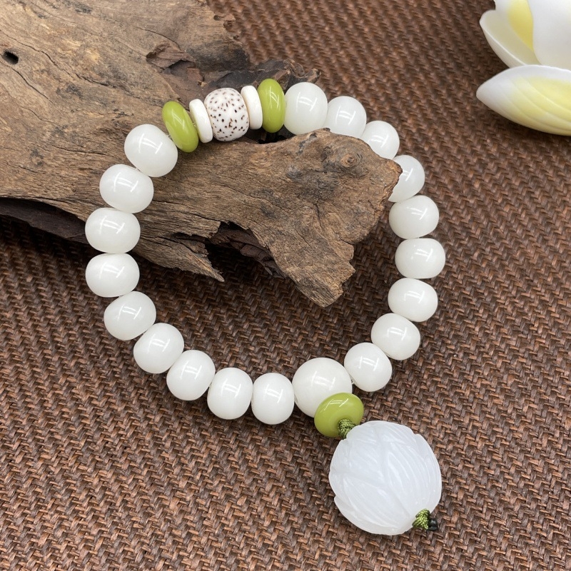 Bodhi korijen narukvica, 108 perli, Geometrijski dizajn, Unisex, Polirani završetak