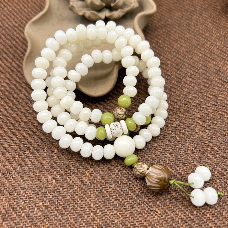 Bodhi korijen narukvica, 108 perli, Geometrijski dizajn, Unisex, Polirani završetak