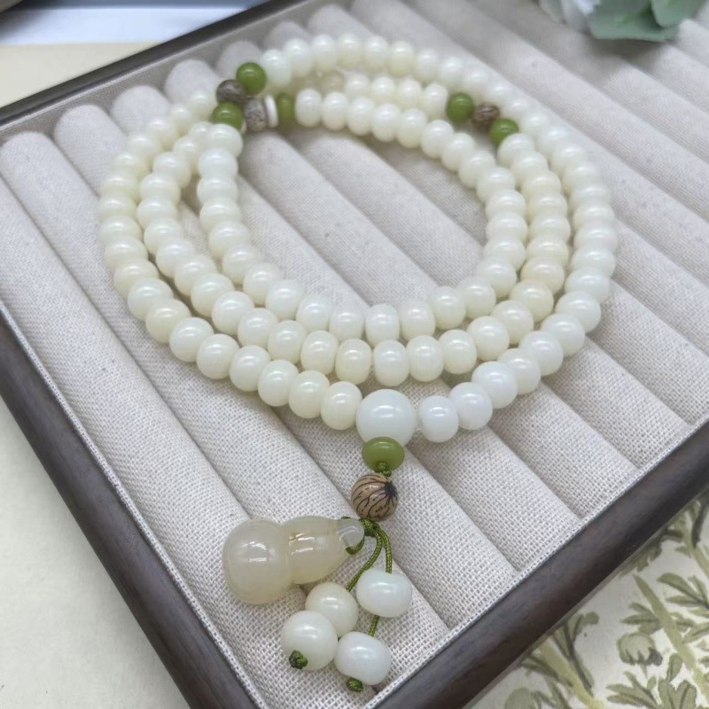 Bodhi korijen narukvica, 108 perli, Geometrijski dizajn, Unisex, Polirani završetak