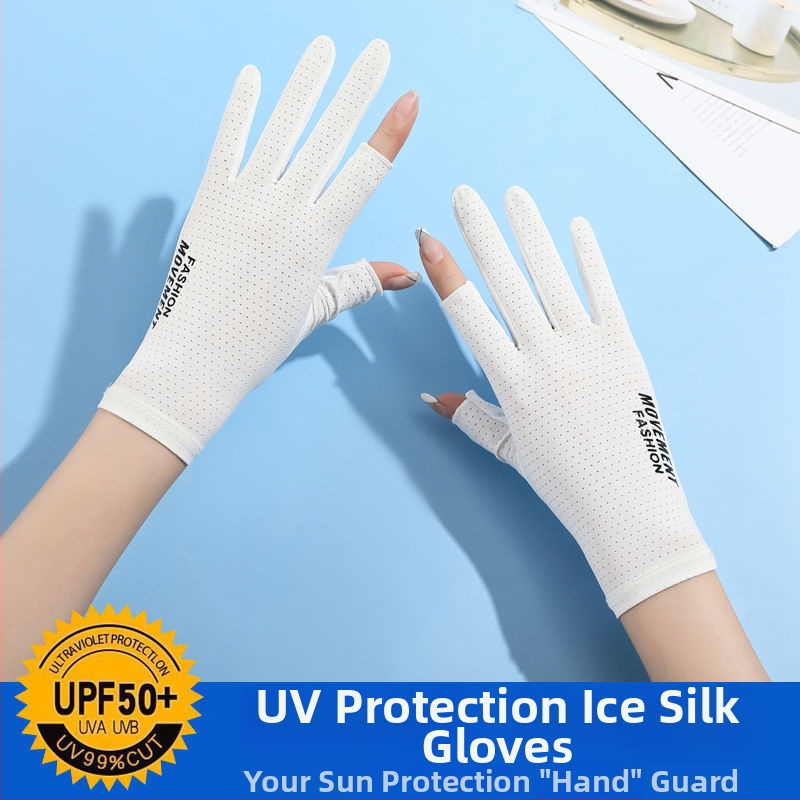 Dámske slnečné rukavice - UV ochrana, protišmykové, priedušné, kompatibilné s dotykovým displejom; Materiál: Iné
